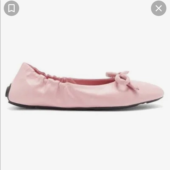 Prada pink leather ballet flat with bow. Brand new. - Picture 4 of 7